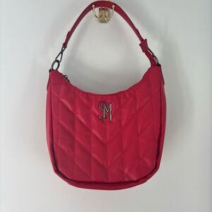 Steve Madden Quilted Red Shoulder Bag – SM Logo – Hobo Style Y2K